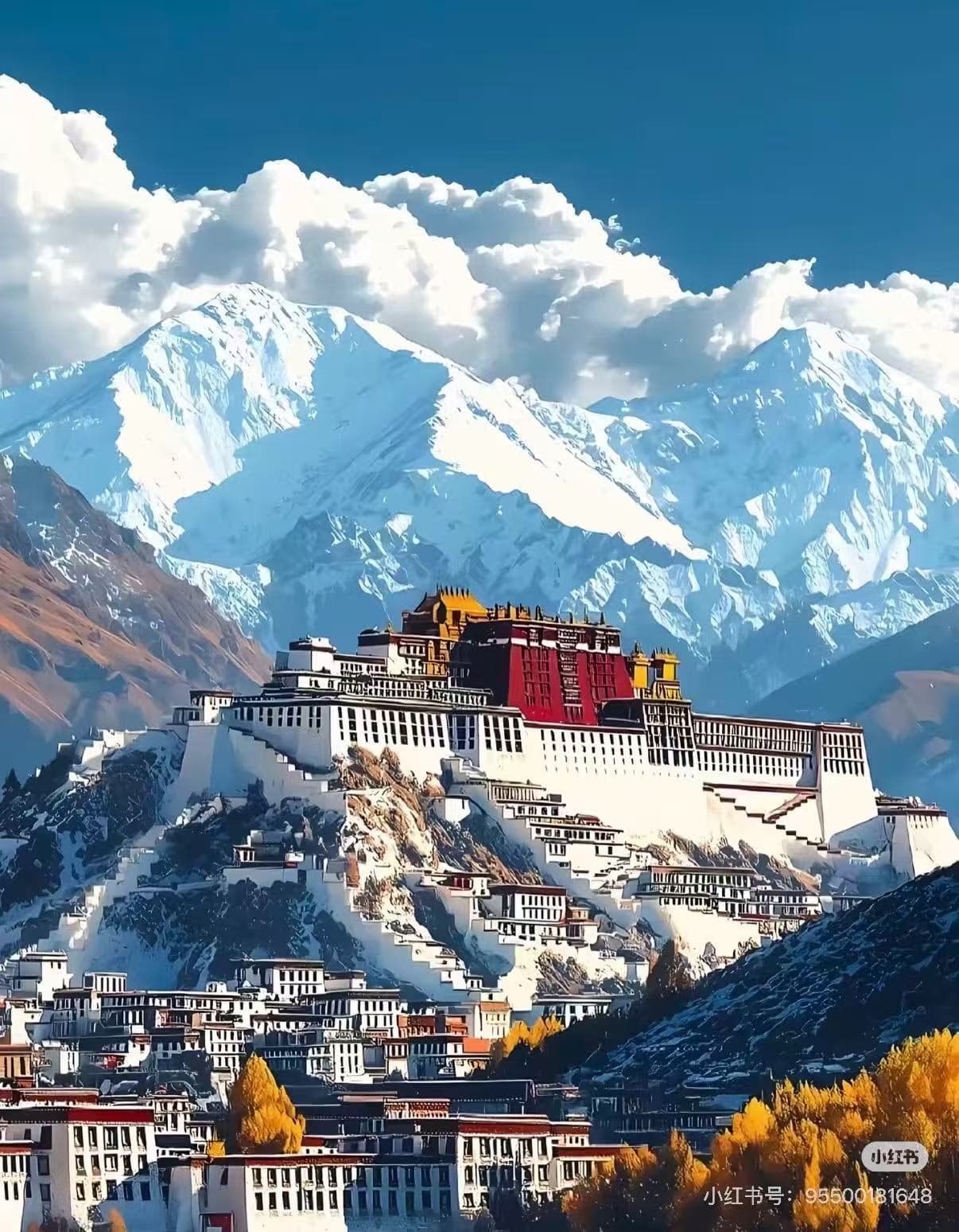 Iconic Potala Palace in Lhasa, Tibet, against a backdrop of snow-capped Himalayas. - ChinaTripTop.